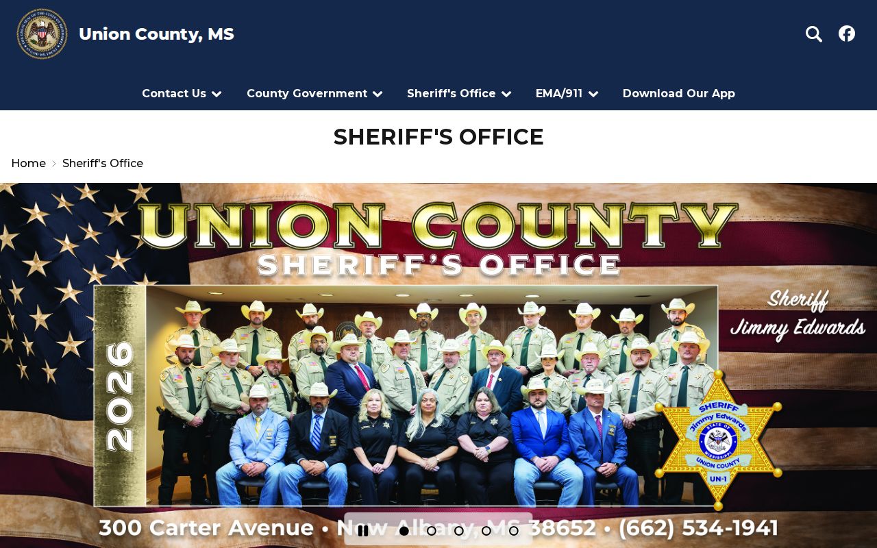 Union County Sheriff's Office official contact and inmate search navigation